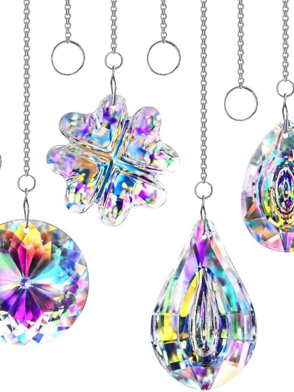 4pcs Crystal Suncatchers for Window Hanging Sun Catcher Indoor RainbowMaker